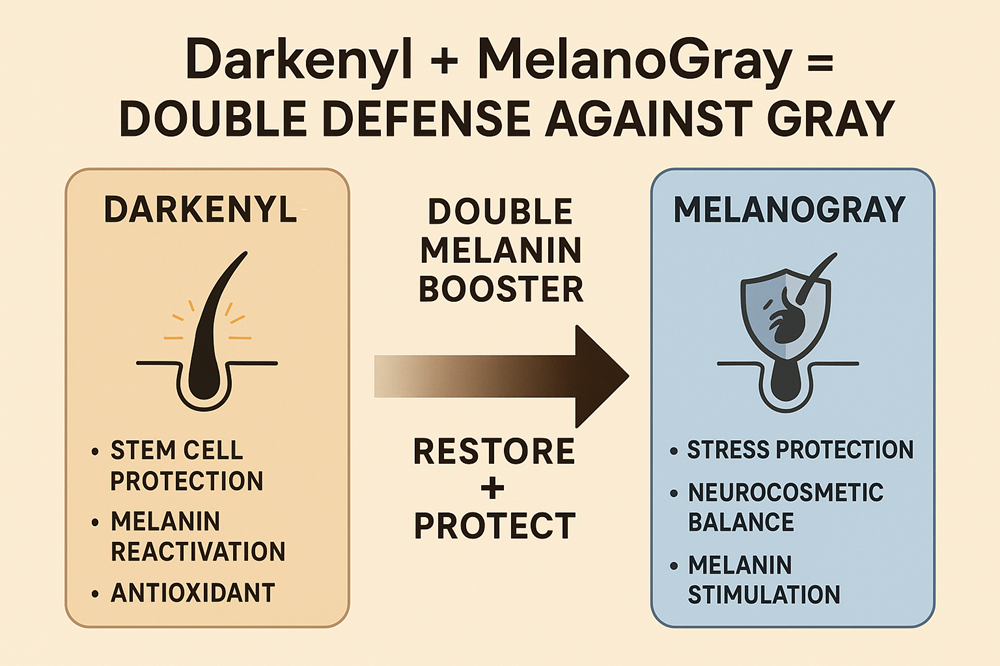 Darkenyl + MelanoGray: Double Defense Against Grey